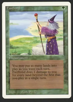 ***Fastbond (Heavy Creasing)*** MTG Revised Magic Kid Icarus - Image 1