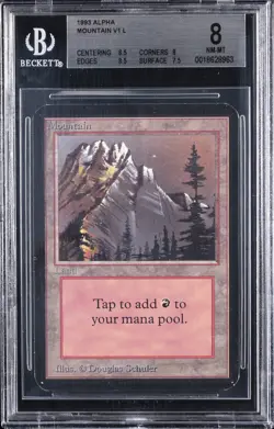 1993 MAGIC: THE GATHERING ALPHA MOUNTAIN V1 L BGS 8 - Image 1