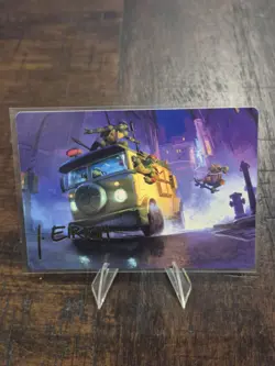 Magic The Gathering TMNT Turtle Van Art Card Gold Signature NM - Image 1