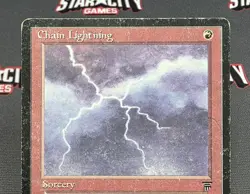 MTG Chain Lightning- DAMAGED -Legends Magic the Gathering Card #137 - Image 3