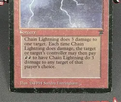 MTG Chain Lightning- DAMAGED -Legends Magic the Gathering Card #137 - Image 4