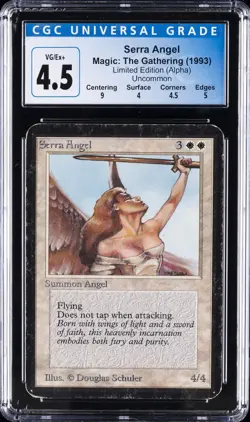 1993 MAGIC: THE GATHERING LIMITED EDITION ALPHA UNCOMMON SERRA ANGEL CGC 4.5 - Image 1