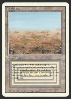 ***Scrubland*** MTG Revised Magic Kid Icarus - Image 1