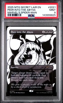 PSA 9 2025 MTG SECRET LAIR 2021 PEER INTO THE ABYSS MARVEL S SPIDER-MAN NON FOIL - Image 1
