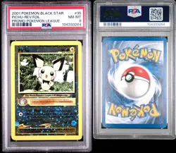 PICHU #35 (SWIRL) BLACK STAR PROMO REVERSE HOLO POKEMON LEAGUE PSA 8 - Image 5