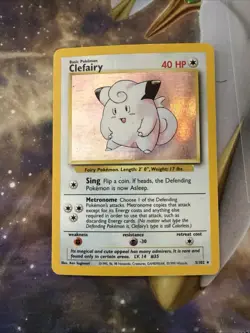 Pokemon CLEFAIRY 005/102 Holo Rare Pokemon Base Set 1999 Holographic WOTC Card - Image 3
