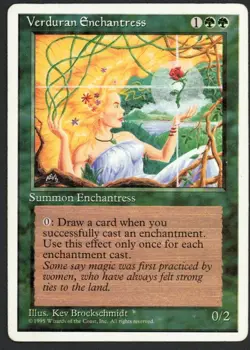 ***Verduran Enchantress (Light Indent)*** MTG Alternate 4th Edition Kid Icarus - Image 1