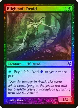Magic the Gathering BLIGHTSOIL DRUID #59/150 Morningtide Black Foil Common NM - Image 1
