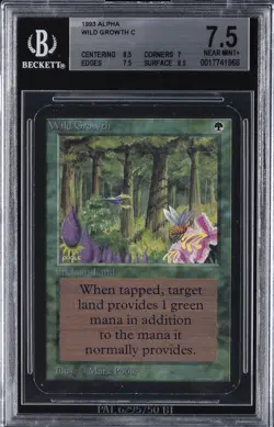 1993 MAGIC: THE GATHERING ALPHA C WILD GROWTH BGS 7.5 - Image 1