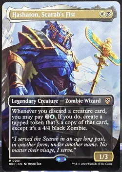 Hashaton, Scarab's Fist #1 Commander: Aetherdrift Borderless Regular Mythic - Image 1
