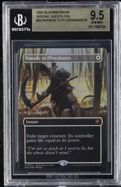 2024 MTG BLOOMBURROW SPECIAL GUESTS FOIL #54 SWORDS TO PLOWSHARES M BGS 9.5 - Image 1
