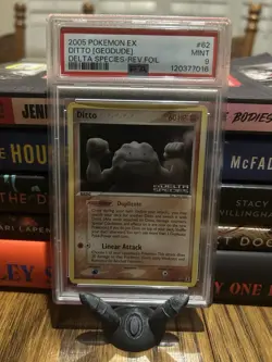 POKEMON CARD DITTO (GEODUDE) REVERSE HOLO 62 EX DELTA SPECIES GRADED PSA 9 MINT - Image 1