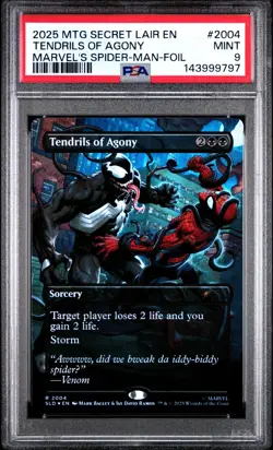 PSA 9 2025 MTG SECRET LAIR 2004 TENDRILS OF AGONY MARVEL'S SPIDER-MAN FOIL - Image 1
