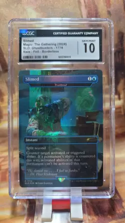 Slimed - Trickbind Rainbow Foil SLD Ghostbusters MTG CGC 10 Gem Mint - Image 1