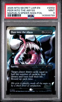 PSA 9 2025 MTG SECRET LAIR 2002 PEER INTO THE ABYSS MARVEL'S SPIDER-MAN FOIL - Image 1