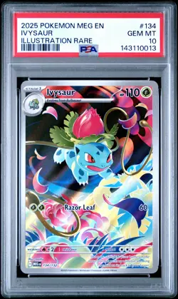 2025 POKEMON MEG EN-MEGA EVOLUTION ILLUSTRATION RARE #134 IVYSAUR PSA 10 - Image 1