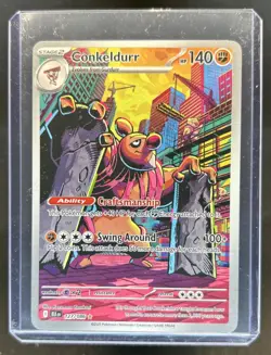 2025 Pokemon Black Bolt Conkeldurr Illustration Rare #127/086 - Image 1