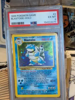 1999 Pokemon Base Set Blastoise Holo #2 PSA 6 EX-MT - One Owner Since Childhood - Image 1