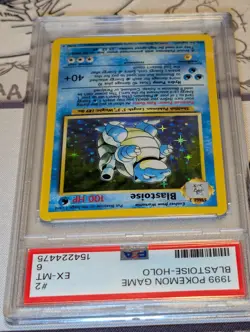 1999 Pokemon Base Set Blastoise Holo #2 PSA 6 EX-MT - One Owner Since Childhood - Image 3