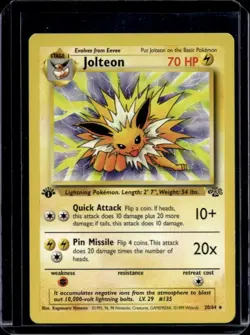 1999 Pokemon Jungle 1st Edition Jolteon #20/64 - Image 1