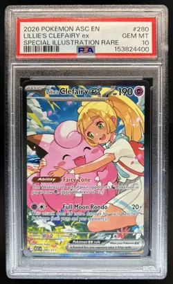 2026 Pokemon Lillie's Clefairy ex Special Illustration Rare #280/217 PSA 10 - Image 1