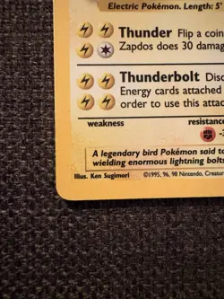 1999 Pokemon Base Set Zapdos 16/102 Holo Rare Unlimited WOTC - Image 3