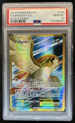 2016 Pokemon XY Evolutions Pidgeot #104/108 PSA 10 GEM MINT - Image 1