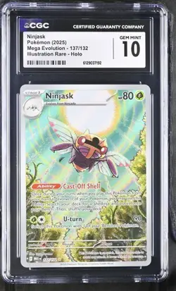 Ninjask *CGC 10* Illustration Rare *Mega Evolution* #137 * Pokemon - Image 1