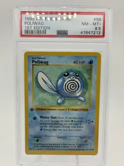 1999 Pokemon Poliwag 1st Edition Shadowless Base Set 59/102 PSA 8.5 - Image 1
