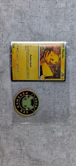 Pokemon Pikachu Stamped Card Pokemon Day 2026 with Coin - Image 1