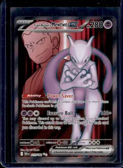 2025 Pokemon Destined Rivals Team Rocket's Mewtwo ex #213/182 - Image 1