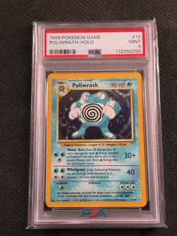 1999 POKEMON GAME BASE SET UNLIMITED #13 POLIWRATH HOLO PSA 9 NM - Vintage WOTC - Image 1