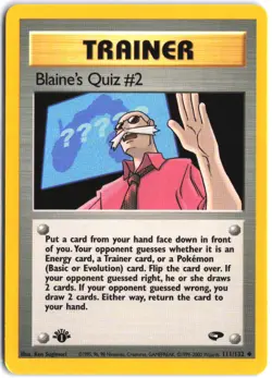 Blaine's Quiz #2 111/132 Uncommon Gym Challenge Pokemon 1st Edition - Image 1