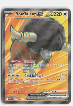 Bouffalant ex - 162/086 162/086 SV: White Flare Holo Ultra Rare Pokemon Holo NM - Image 1