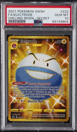 2021 POKEMON SWORD & SHIELD CHILLING REIGN SECRET #222 FULL ART/ELECTRODE PSA 10 - Image 1
