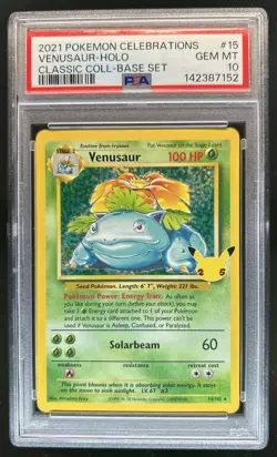 2021 Pokemon SWSH Celebrations Venusaur Classic #15/102 PSA 10 - Image 1