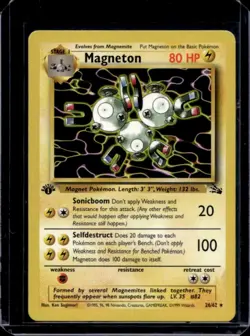 1999 Pokemon Fossil 1st Edition Magneton #26/62 - Image 1