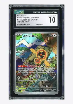 Pokemon CGC 10 GEM MINT Fan Rotom AR 2025 213/193 M2a Japanese - Image 1