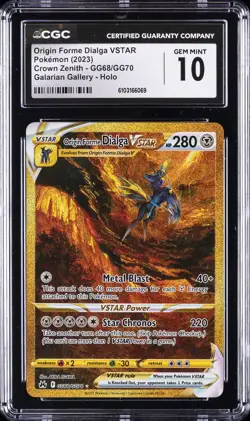 2023 POKEMON #GG68/GG70 ORIGIN FORME DIALGA VSTAR CROWN ZENITH CGC 10 GEM MINT - Image 1