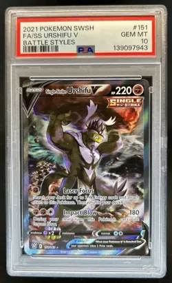 2021 Pokemon SWSH Battle Styles Single Strike Urshifu V #151/163 PSA 10 GEM MINT - Image 1