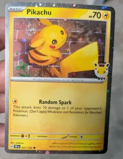 Pikachu Pokemon Day Cosmos Holo 051/162 SWIRL Stamped 30th Anniversary - NM - Image 1