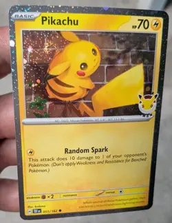 Pikachu Pokemon Day Cosmos Holo 051/162 SWIRL Stamped 30th Anniversary - NM - Image 2