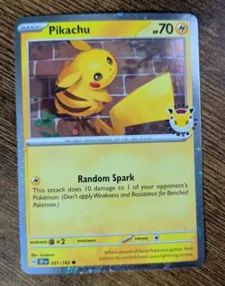 Pikachu Pokemon Day Cosmos Holo 051/162 SWIRL Stamped 30th Anniversary - NM - Image 3