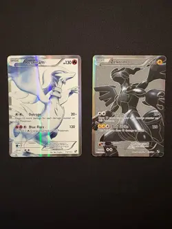 Pokemon TCG Reshiram 113/114 Zekrom 114/114 Black and White Holo Card Full Art - Image 1