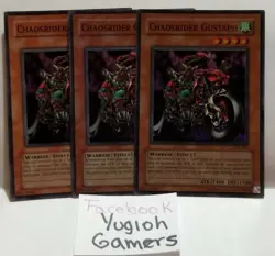 YUGIOH CHAOSRIDER GUSTAPH X3 IOC SUPER PLAYED - Image 1