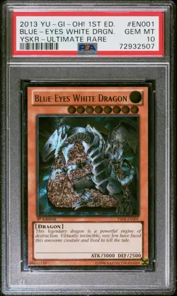 Blue-Eyes White Dragon 1st ed YSKR-EN001 Ultimate Rare PSA 10 - Image 1