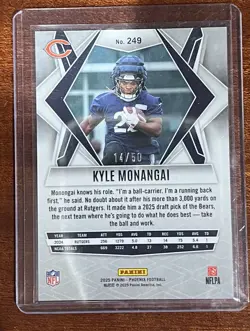 2025 Panini Phoenix Bronze seismic bronze /50 Kyle Monangai rookie - Image 2
