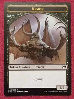 Magic The Gathering MAGIC ORIGINS DEMON token card MTG - Image 1