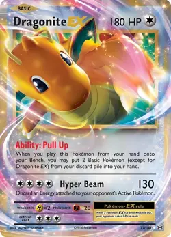 DragoniteEX 180HP Ability Pull Up Metal Pokemon Card-Collectible Gift Display - Image 1
