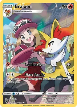 Braixen HP90 Metal Pokemon Card-Collectible Gift Display - Image 1